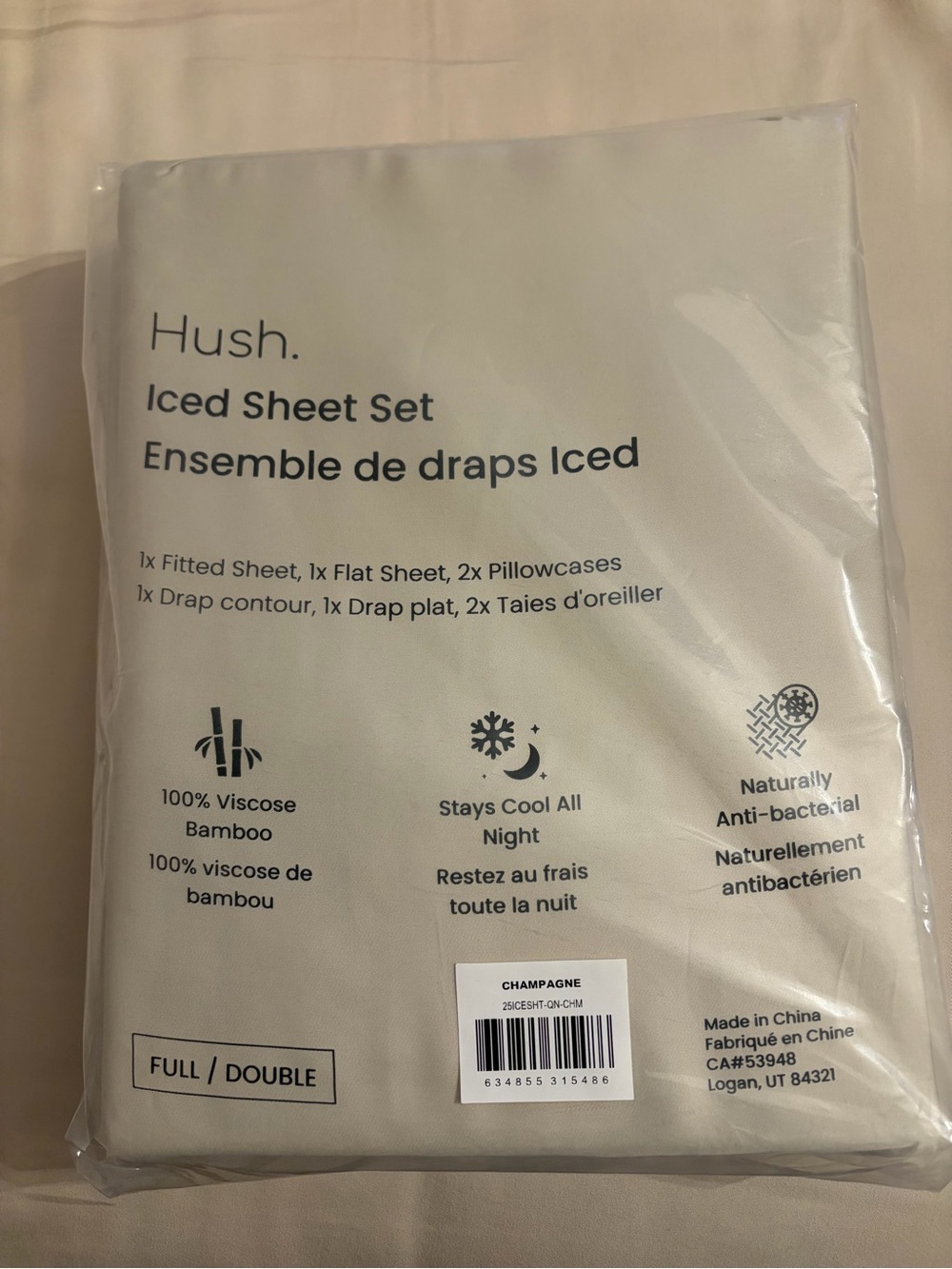 Hush Iced Sheet Set - Champagne (Full/Double)